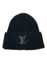 【中古】LOUIS VUITTON◆ニットキャップ/--/ウール/BLK/メンズ/M77277【服飾雑貨他】