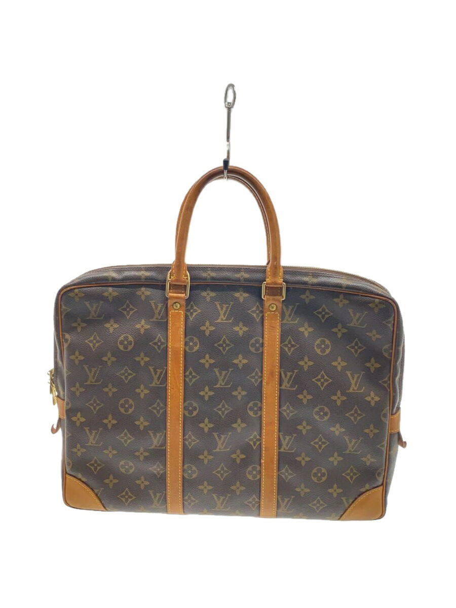 【中古】LOUIS VUITTON◆1)ポルト・ドキュマン・ヴォワヤージュ_モノグラム・キャンバス_BRW/PVC/BRW【バッグ】