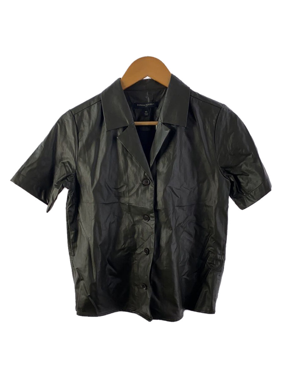 【中古】BANANA REPUBLIC◆レザージャケット・ブルゾン/XXS/フェイクレザー【レディースウェア】