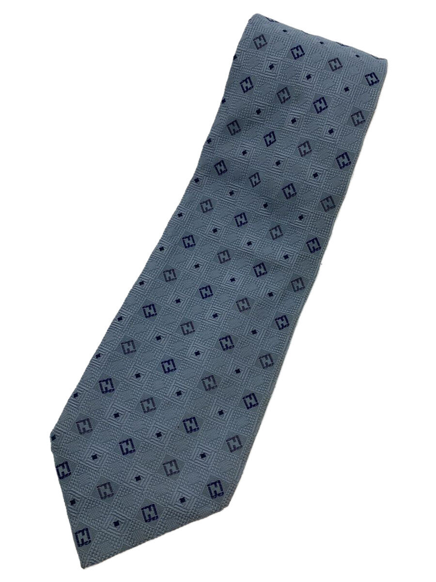 【中古】FENDI◆ネクタイ/シルク/BLU/総柄/メンズ【服飾雑貨他】