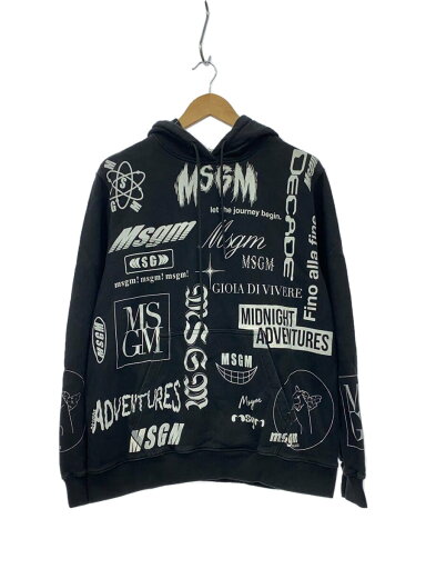 【中古】MSGM◆パーカー/S/コットン/BLK/総柄/2840MM100/ブラック【メンズウェア】 【中古】MSGM◆パーカー/S/コットン/BLK/総柄/2840MM100/ブラック【メンズウェア】