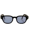 【中古】TOM FORD◆サングラス/ウェリントン/プラスチック/BLK/BLU/メンズ/TF1041-D【服飾雑貨他】