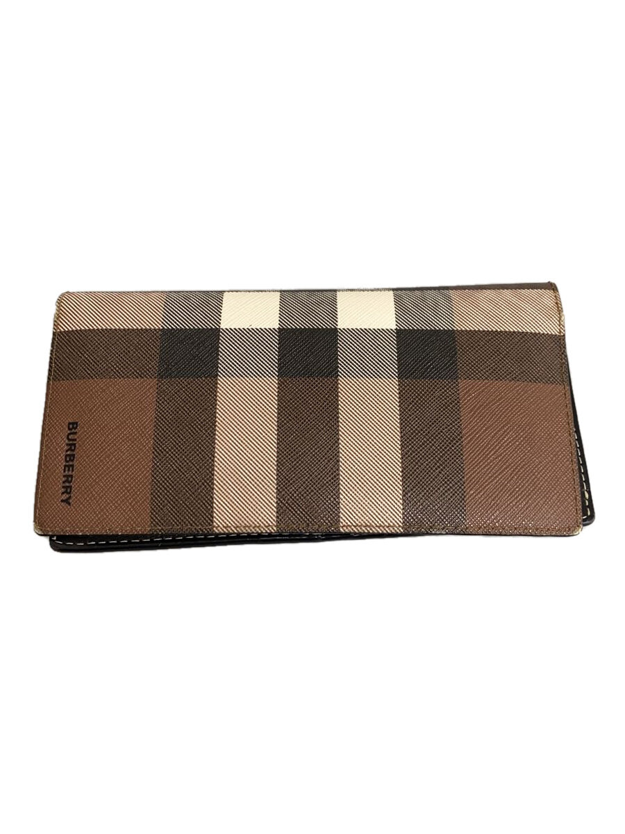 【中古】BURBERRY◆長財布/レザー/ブラウン/メンズ/80528031【服飾雑貨他】