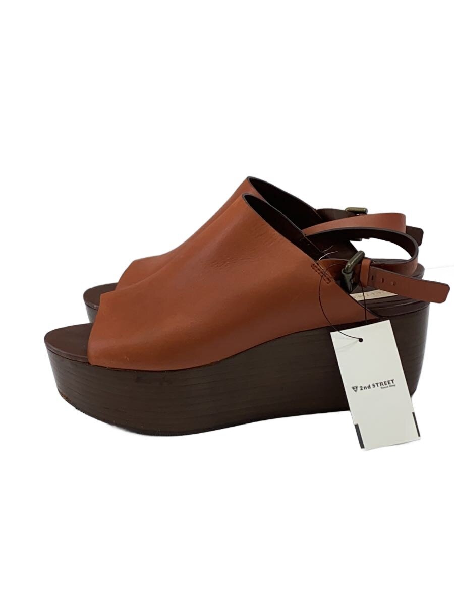 【中古】SEE BY CHLOE◆ストラップ厚底サンダル/38/BRW/レザー【シューズ】