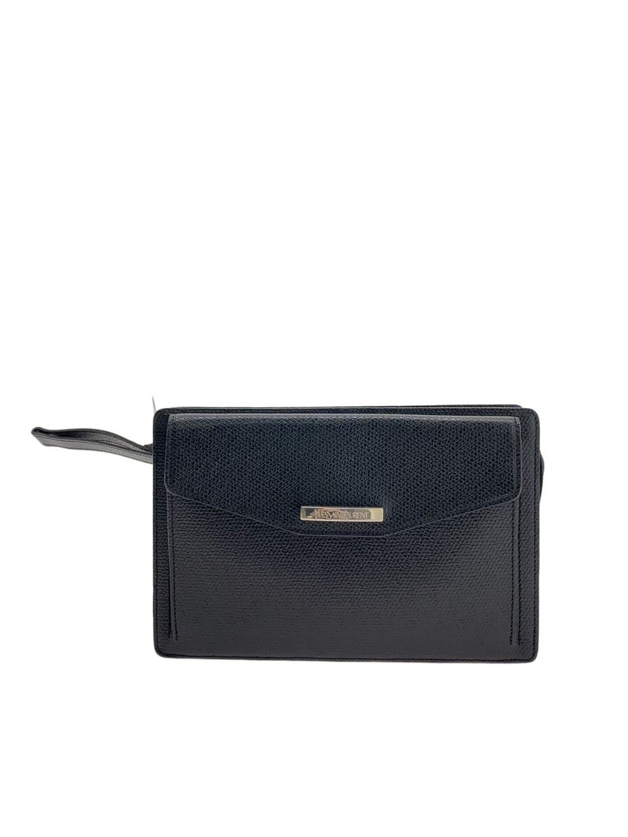 Yves Saint Laurent - 【中古】YVES SAINT LAURENT◆ハンドバッグ/レザー/BLK/無地【バッグ】