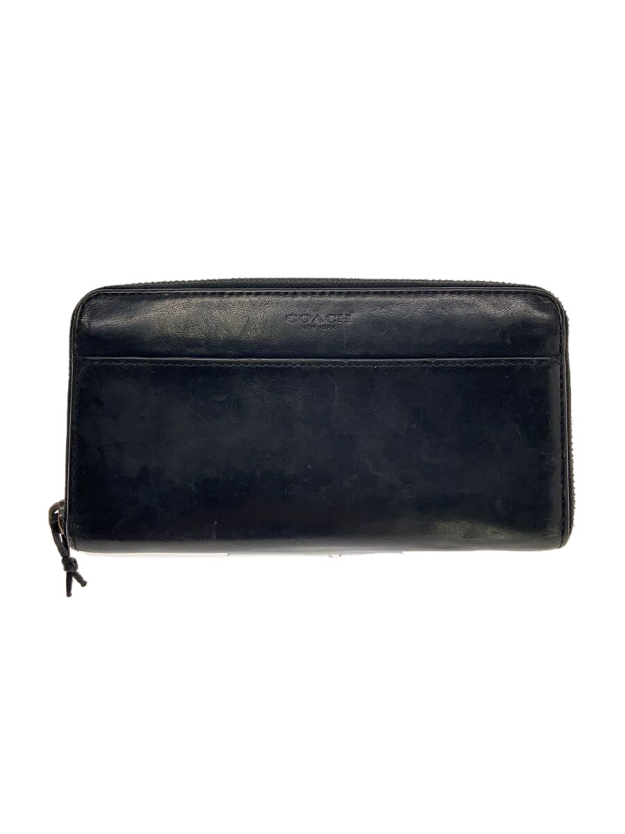 【中古】COACH◆長財布/レザー/BLK/無地/メンズ/74899【服飾雑貨他】