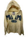【中古】RICE NINE TEN◆Hand Knitting Cut Off Hoodie/ニット・セーター(厚手)/クリーム/汚れ有【メンズウェア】