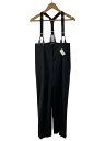 【中古】H BEAUTY&YOUTH◆トロピカルハイウエストサスペンダーパンツ/6/ポリエステル/BLK/無地/1614-299-5998【レディースウェア】