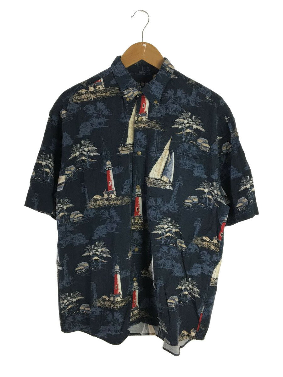 【中古】90s/KEELER BAY/半袖シャツ/L/コットン/NVY【メンズウェア】