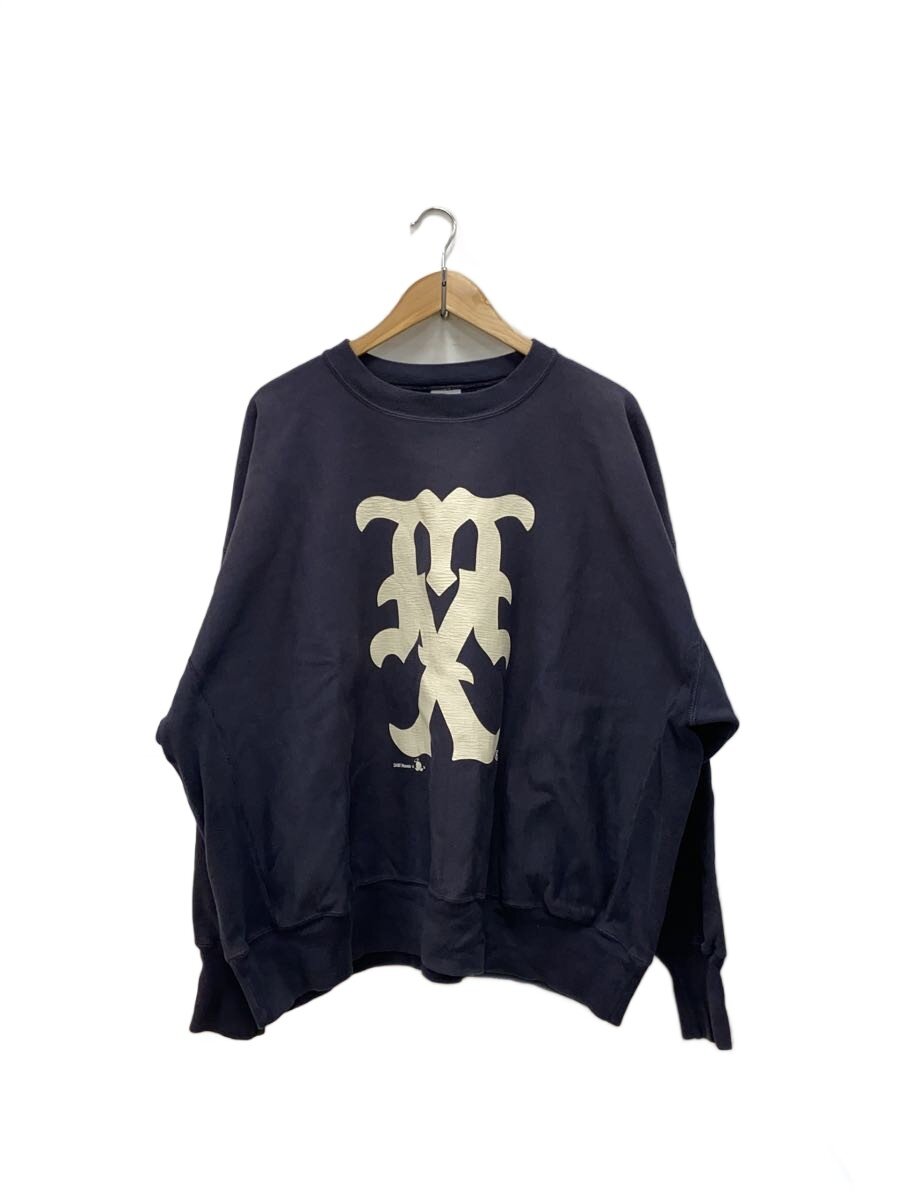 【中古】SAINT MICHAEL◆24AW MX CREW SWT/プリント割れ/スウェット/XL/コットン/NVY/SM-YS1-0000-033【メンズウェア】