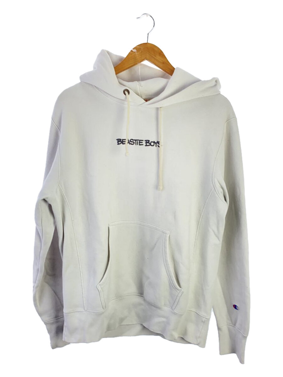 【中古】Champion◆パーカー/M/コットン/ホワイト/219279/BEASTIE BOYS【メンズウェア】