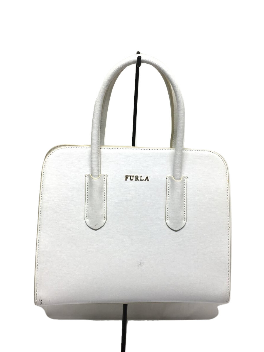 【中古】FURLA◆ハンドバッグ/--/WHT/�