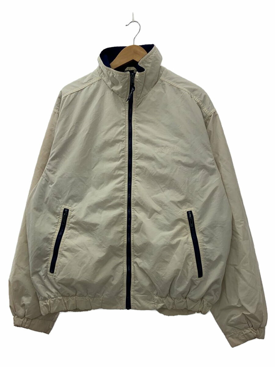 【中古】EDDIE BAUER◆90s/ジャケット/L/ナイロン/WHT【メンズウェア】