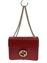 【中古】GUCCI◆チェーン・ショルダーバッグ_インターロッキングG/レザー/RED【バッグ】(4)