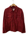 【中古】EMPORIO ARMANI◆ジャケット/--/羊革/RED/無地/レッド【メンズウェア】