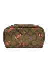 【中古】COACH◆シグネチャーキャンバス ウィズ キャンディ/コスメポーチ/マルチカラー/総柄/C1388【バッグ】