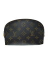 【中古】LOUIS VUITTON◆ポシェット・コスメティックPM_モノグラム・キャンバス_BRW/PVC/BRW【バッグ】