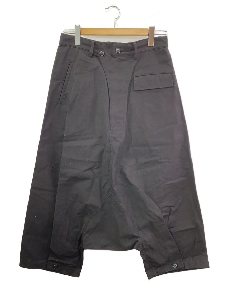 【中古】YOHJI YAMAMOTO◆サルエルパンツ/2/コットン/BLK/無地/FV-P55-006【メンズウェア】