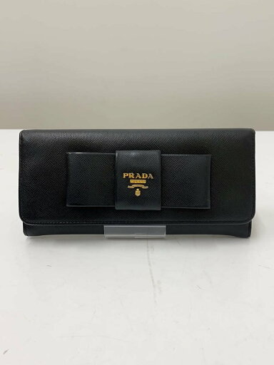 【中古】PRADA◆サフィアーノレザー長サイフ財布/牛革/BLK【服飾雑貨他】 【中古】PRADA◆サフィアーノレザー長サイフ財布/牛革/BLK【服飾雑貨他】