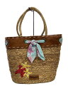 【中古】Desigual◆WOMAN WOVEN SHOULDER BAG/カゴバッグ/--/BEG【バッグ】