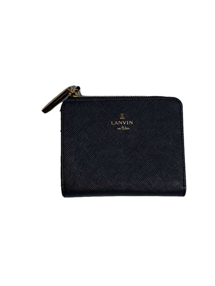 【中古】LANVIN en Bleu◆2つ折り財布/レザー/NVY/レディース【服飾雑貨他】