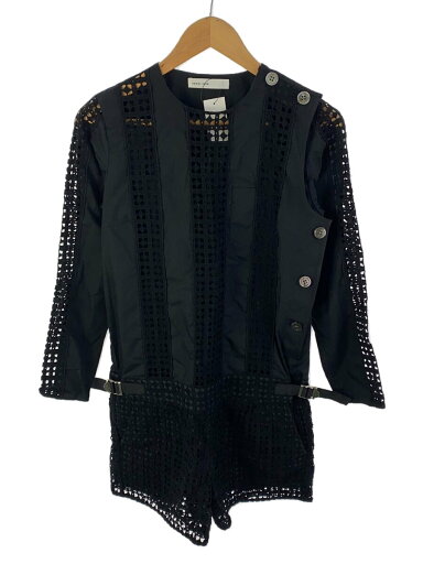 【中古】sacai luck◆オールインワン/3/コットン/BLK/無地/15SSLU893【レディースウェア】 【中古】sacai luck◆オールインワン/3/コットン/BLK/無地/15SSLU893【レディースウェア】