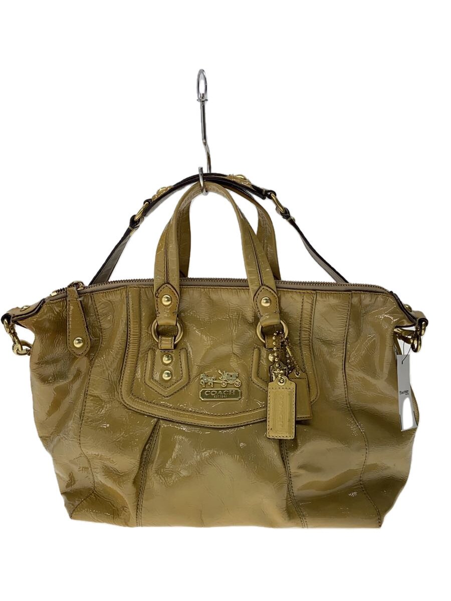B, F, P - 【中古】COACH◆ハンドバッグ_エナメル/エナメル/YLW【バッグ】