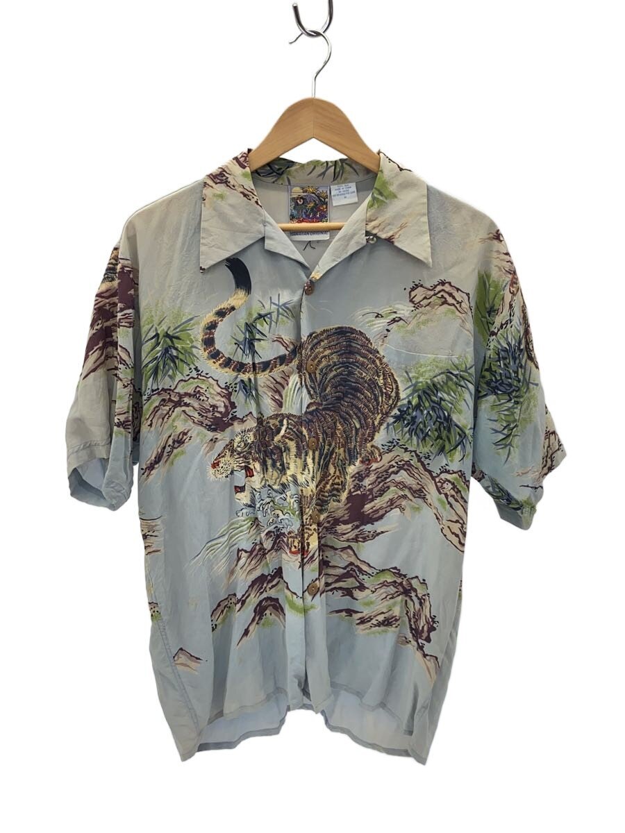 【中古】Avanti◆虎/和柄/アロハシャツ/M/シルク/総柄【メンズウェア】