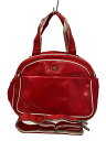 【中古】Courreges◆ボストンバッグ/--/RED/無地【バッグ】
