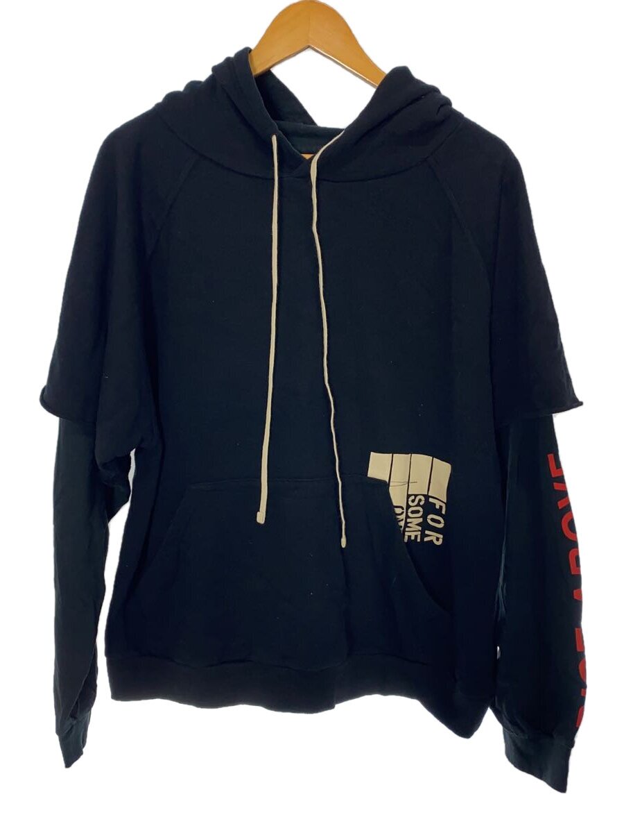 FORSOMEONE◆パーカー/48/コットン/BLK/7800067
