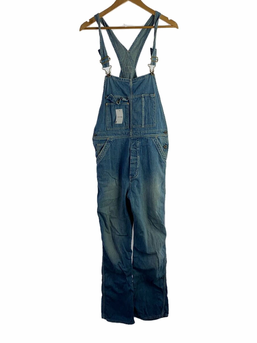 【中古】orSlow◆30s OVERALL/オーバーオール/コットン/ブルー/月桂樹ボタン/1930年代モデリング【メンズウェア】