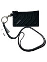 【中古】BALENCIAGA◆Logo-Print Full-Grain Leather Zipped Cardholde/レザー/ブラッ/ケース【服飾雑貨他】