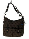 【中古】Dooney & Bourke◆ショルダーバッグ/キャンバス/BRW/総柄【バッグ】