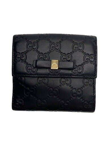 【中古】GUCCI◆3ツ折サイフ_グッチシマ/レザー/BLK/メンズ【服飾雑貨他】 【中古】GUCCI◆3ツ折サイフ_グッチシマ/レザー/BLK/メンズ【服飾雑貨他】