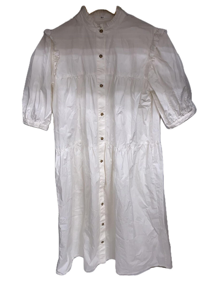 【中古】SLY◆半袖ワンピース/2/コットン/WHT/無地/030EAZ33-6230【レディースウェア】