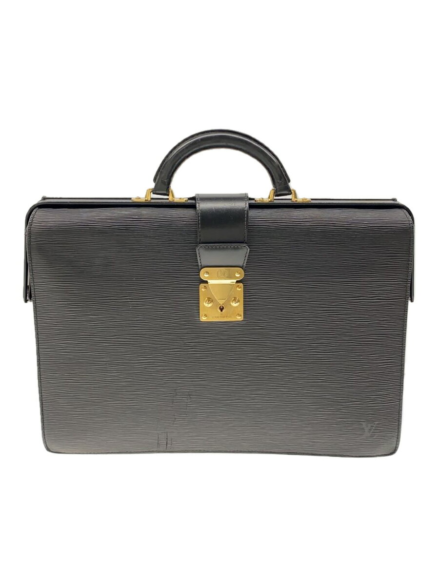 【中古】LOUIS VUITTON◆セルヴィエットフェルモアール_エピ_BLK/レザー/BLK/無地【バッグ】