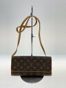 【中古】LOUIS VUITTON◆ポシェット・ツインGM_モノグラム・キャンバス_BRW/PVC/BRW【バッグ】