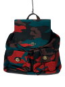 【中古】COACH◆リュック_アート_カモフラージュ/ナイロン/マルチカラー/カモフラ【バッグ】