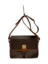 【中古】CELINE◆ショルダーバッグ/レザー/BRW/総柄/マカダム/角スレ/メッキ剥がれ【バッグ】(4)