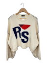 【中古】RAF SIMONS◆ニット・セーター(厚手)/S/ウール/CRM【メンズウェア】