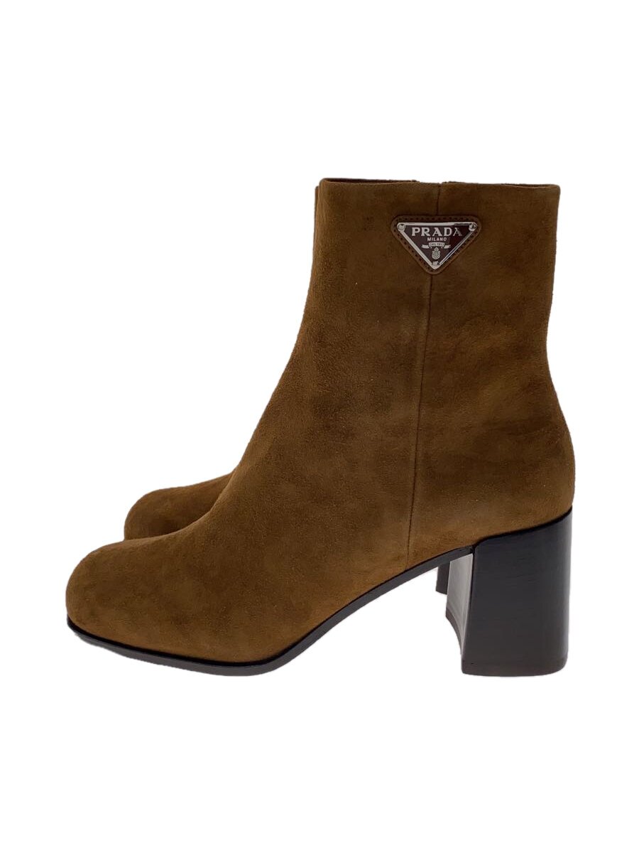 【中古】PRADA◆ブーツ/37/BRW/スエードカーフブーティー【シューズ】