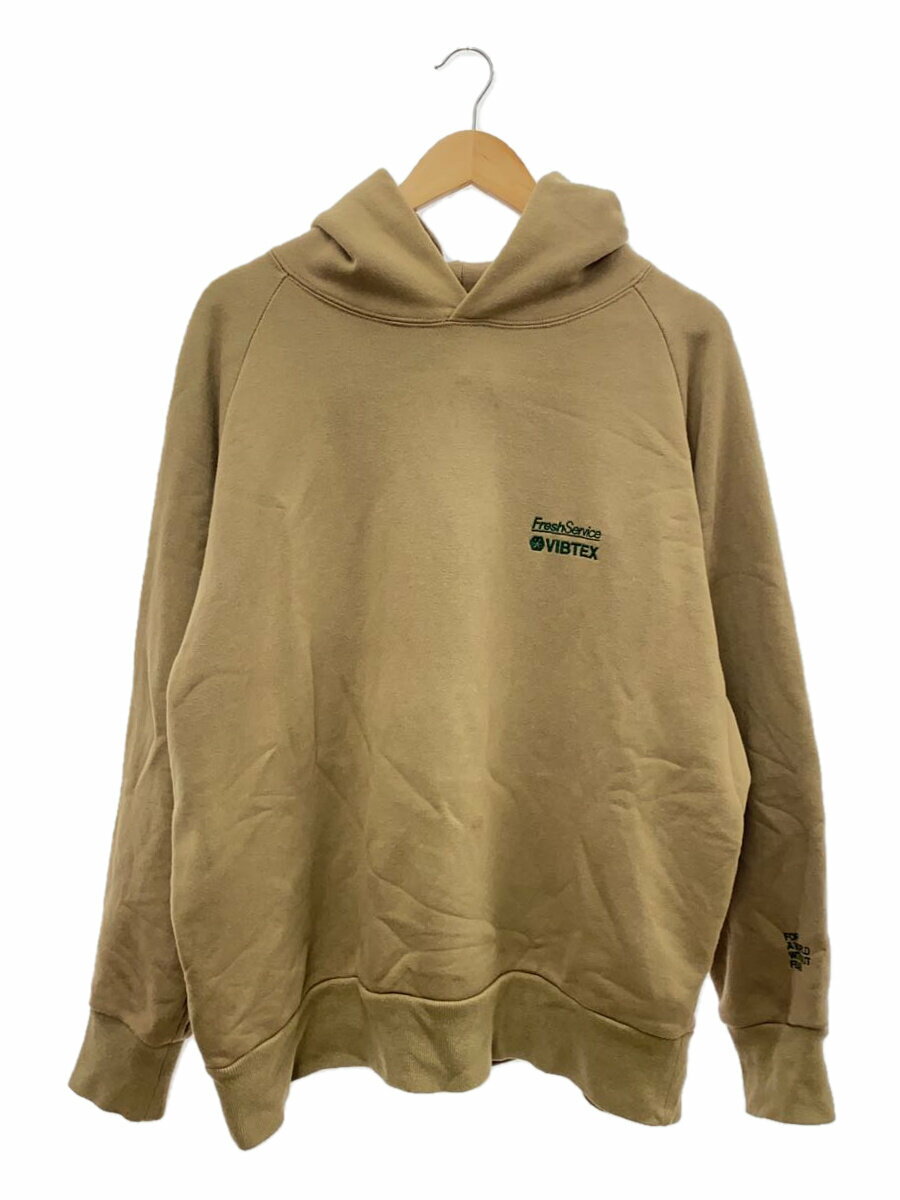 FreshService◆VIBTEX SWEAT PULL HOODIE/M/コットン/キャメル//