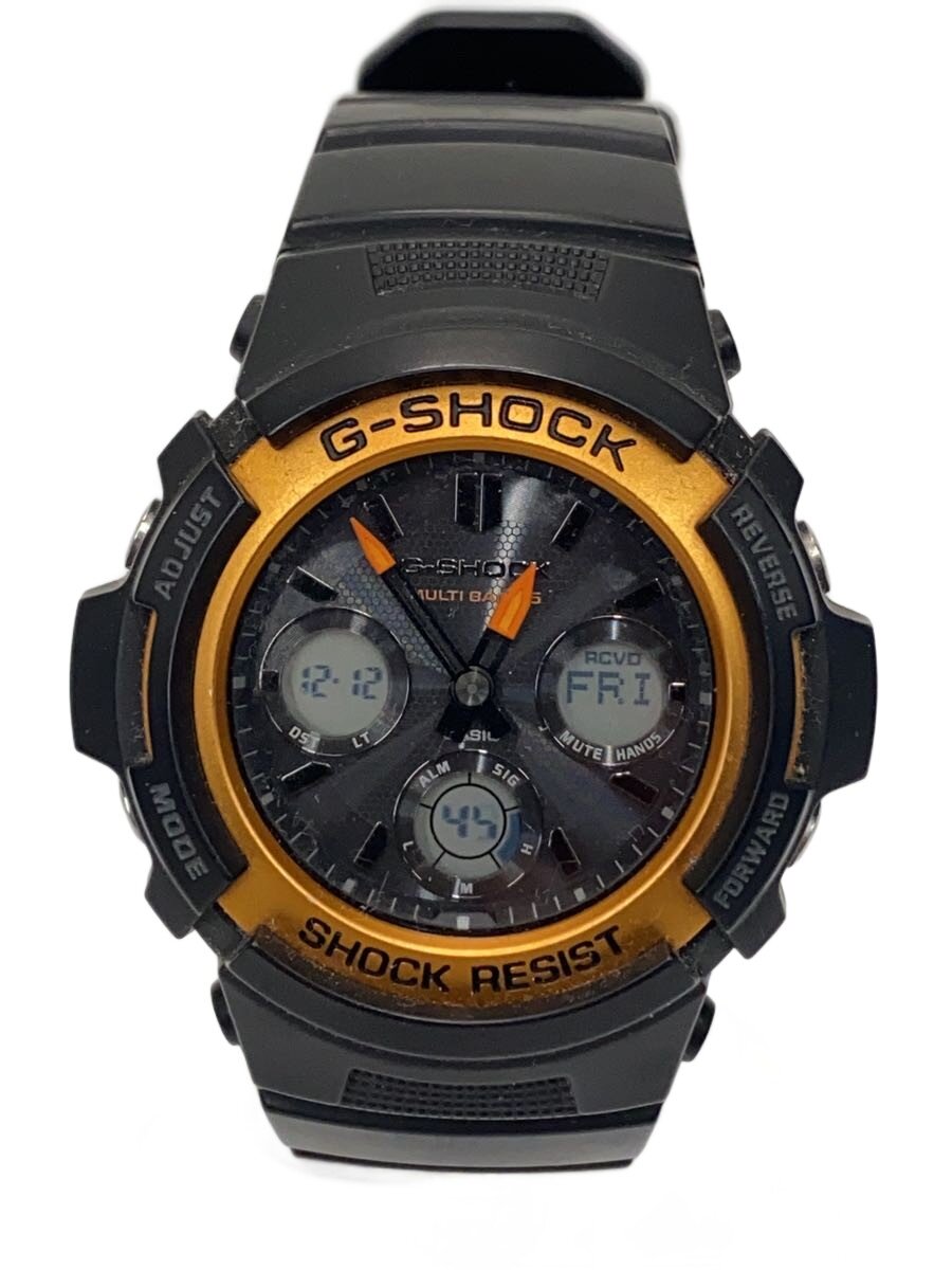 【中古】CASIO◆腕時計/デジアナ/ラバー/BLK/BLK/AWG-M100SF【服飾雑貨他】