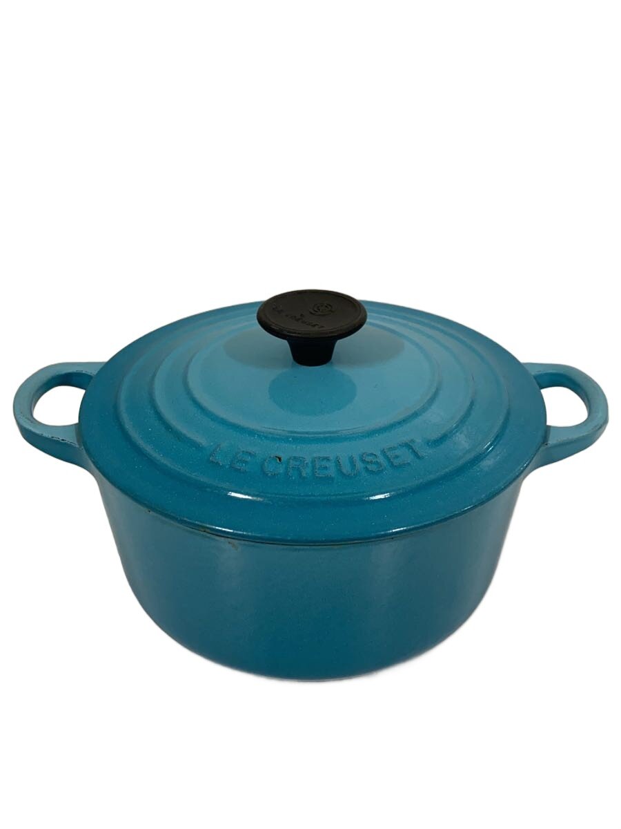 【中古】LE CREUSET◆鍋/BLU/ココットロンド【キッチン用品】