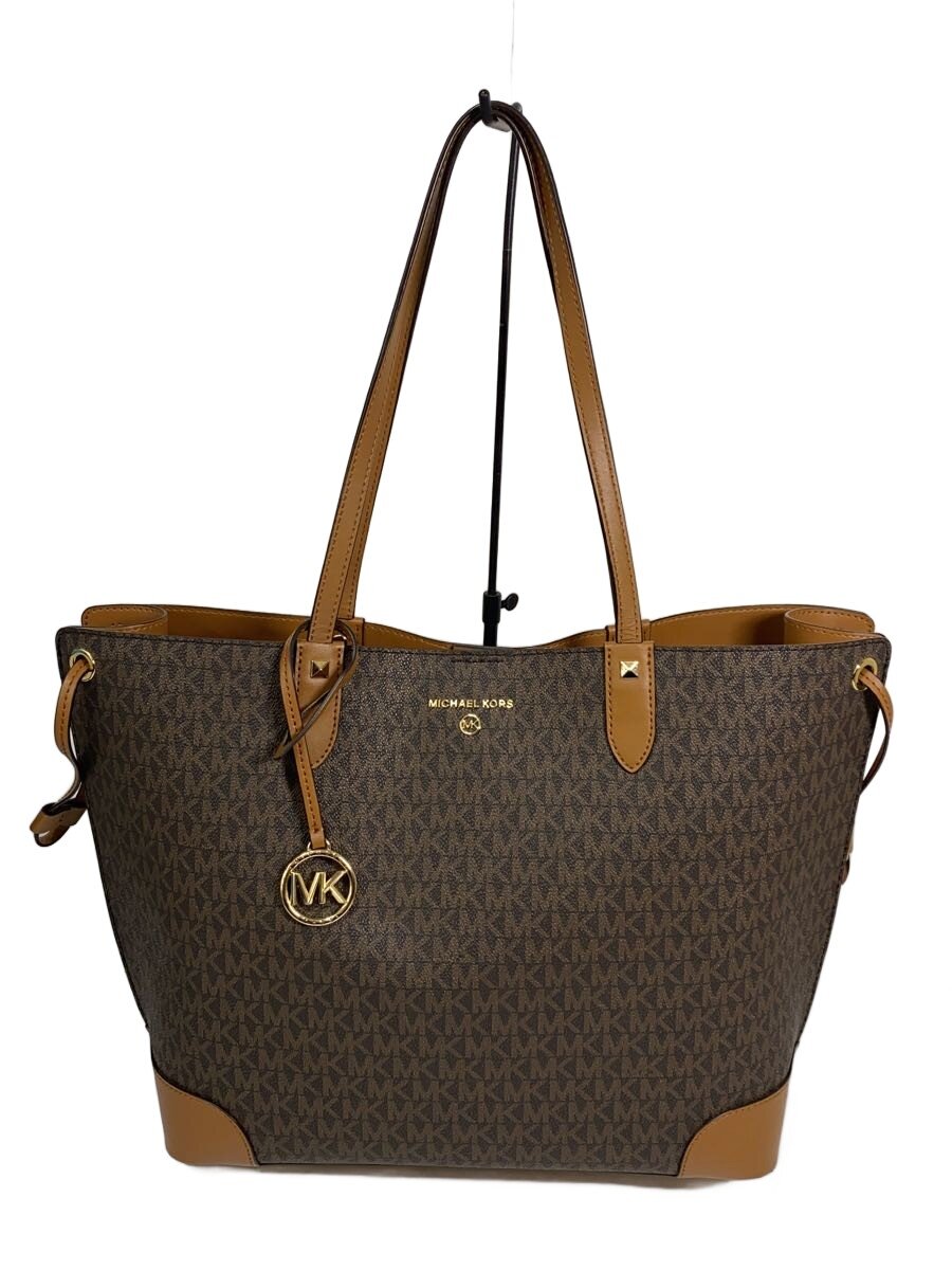 【中古】MICHAEL KORS◆ショルダーバッグ/レザー/BRW/総柄/BA-2204//【バッグ】
