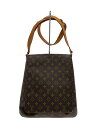 【中古】LOUIS VUITTON◆ミュゼット_モノグラム・キャンバス_BRW/PVC/BRW/総柄【バッグ】