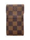 【中古】LOUIS VUITTON◆エテュイ・シガレット_ダミエ・エベヌ_BRW/PVC/ブラウン/総柄/レディース/N63024【服飾雑貨他】