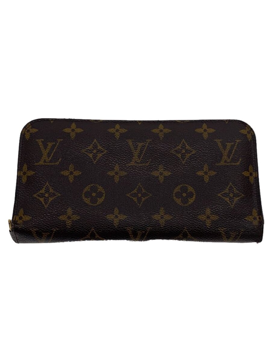 【中古】LOUIS VUITTON◆ポルト・フォイユ・アンソリット_モノグラム・キャンバス_BRW_ルージュ/PVC/BRW/レディース【服飾雑貨他】(4.0)