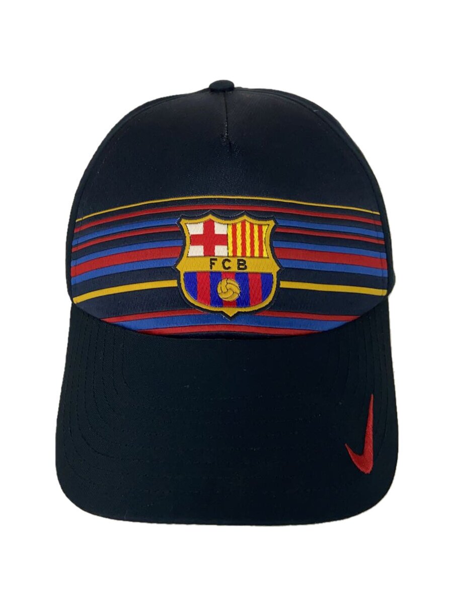 【中古】NIKE◆キャップ/FCバルセロナ/ポリエステル/BLK/無地/メンズ【服飾雑貨他】