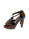 【中古】GUCCI◆サンダル/35/ブラウン/パイソン【シューズ】(4)